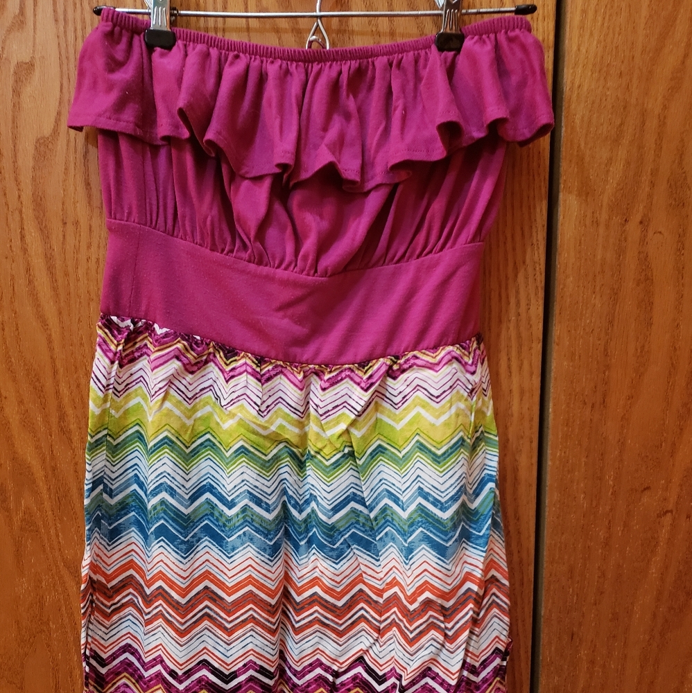 Strapless multicolored dress